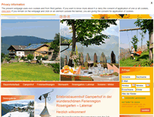 Tablet Screenshot of gamperhof.info